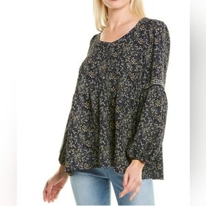 Max Studio Bishop Sleeve Boho Prairie Blouse